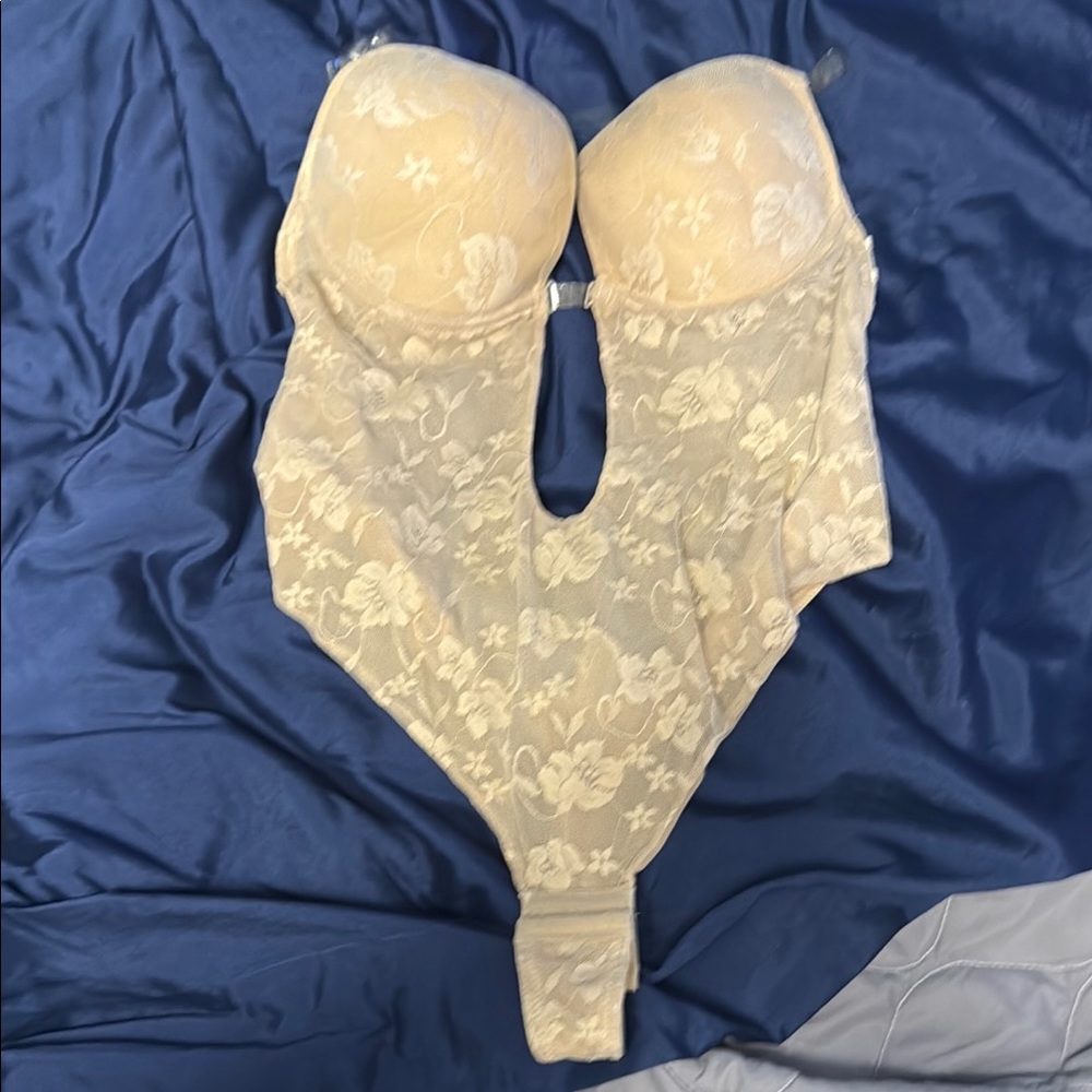 Elegant Cream Lace Bodysuit